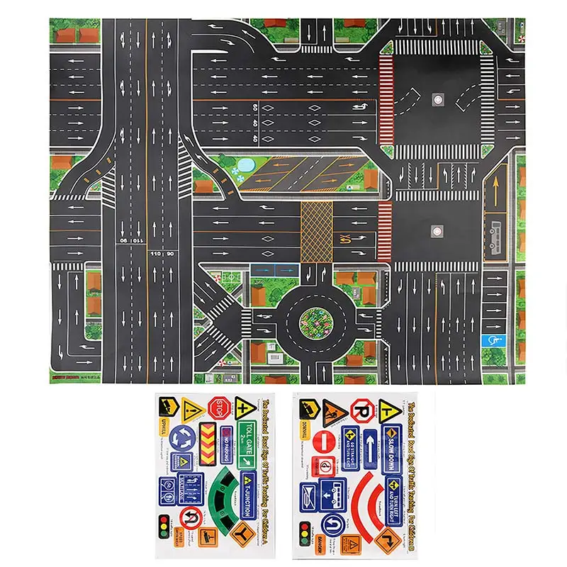 

Children DIY Car Parking Map Toys With Cars Playing Mats Kids City Parking Lot Road Map Rug Toys Baby Climbing Playing Mats