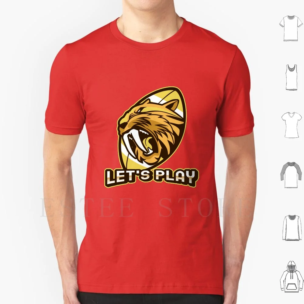 Let's Play ( Sabretooth Tiger ) T Shirt Men Cotton 6xl Game American Football Sabre Toothed Tooth