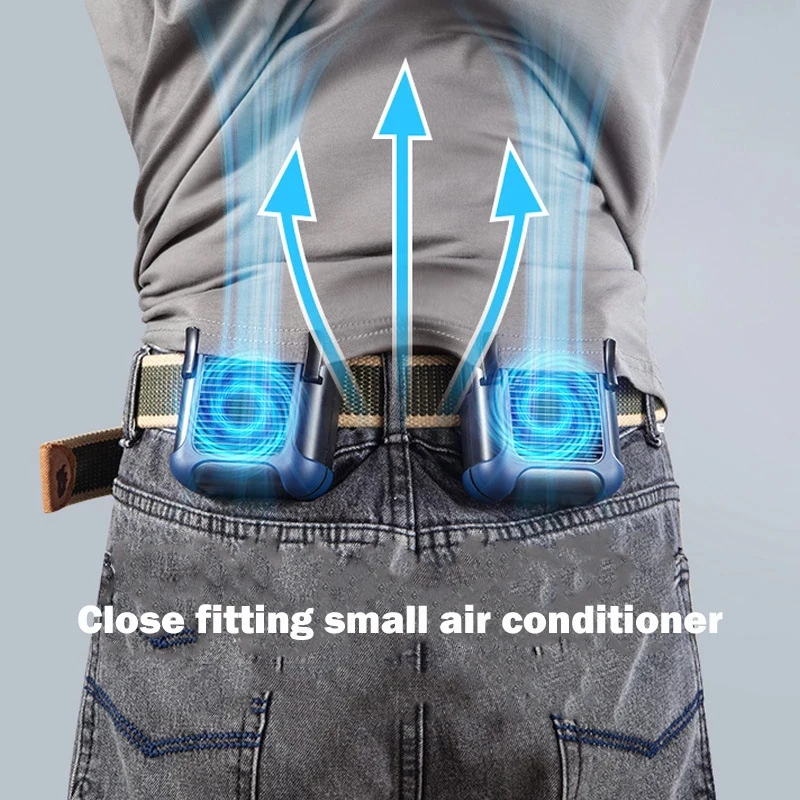 Мини-вентилятор для охлаждения воздуха, подвесной шейный переносной вентилятор для охлаждения талии с USB-зарядкой и защитой от радиации