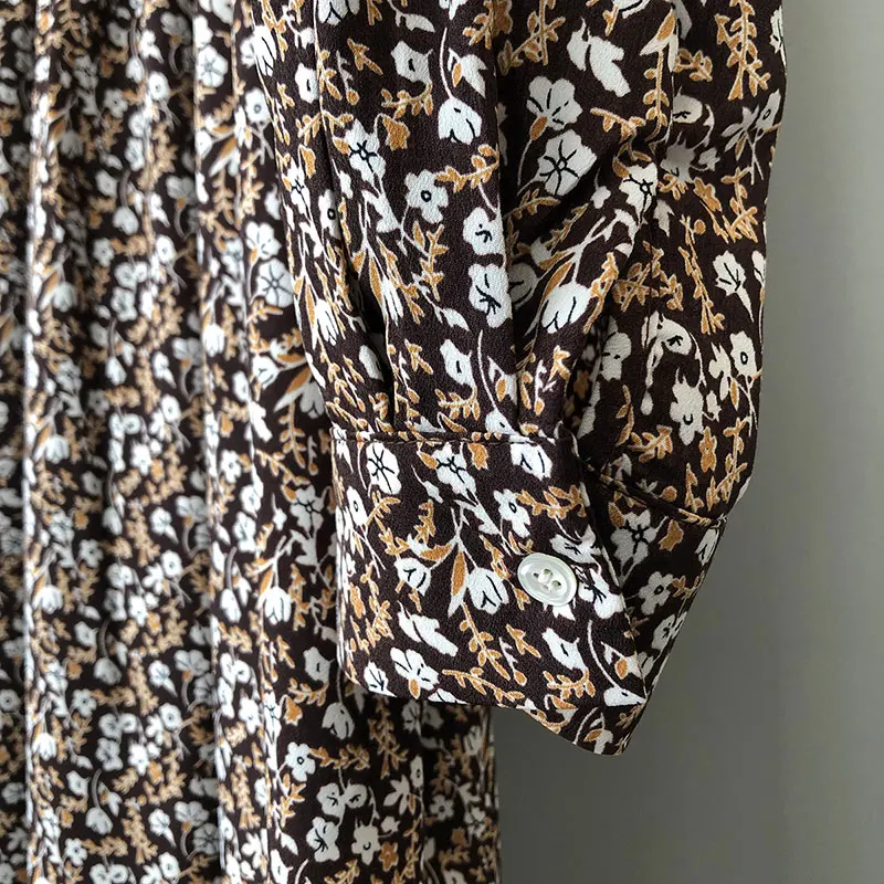 

Spring Long Casual Dress Woman O Neck Full Sleeves A Line Trendy Retro Women Dresses Loose Style Floral Print Sashes ZYZ00013