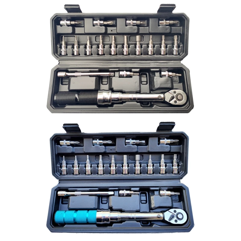 

18pcs/set Bicycle Repair Tools Adjustable Ratchet Torque Wrench 2-15nm 2-20nm 91AD