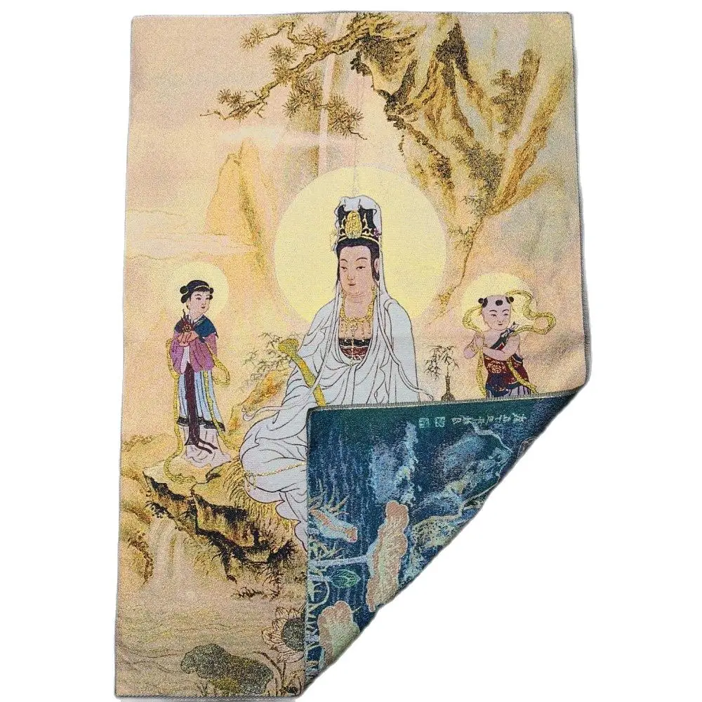 China Old Tibet Silk Thangka Like Hanging Painting Fengshui Guanyin | Дом и сад