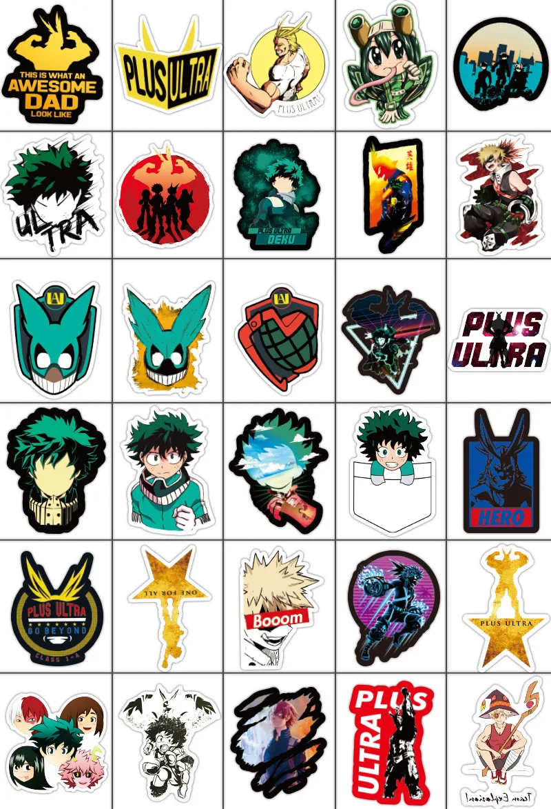 100 шт. My Hero Academy 2019 наклейки Наклейка для сноуборда ноутбука багаж автомобильный