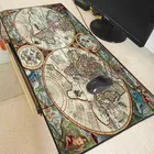 Игровой большой коврик для мыши XGZ, резиновый игровой коврик для мыши с фиксируемым краем, коврик для компьютерной мыши с картой мира, Настольный коврик для мыши и клавиатуры