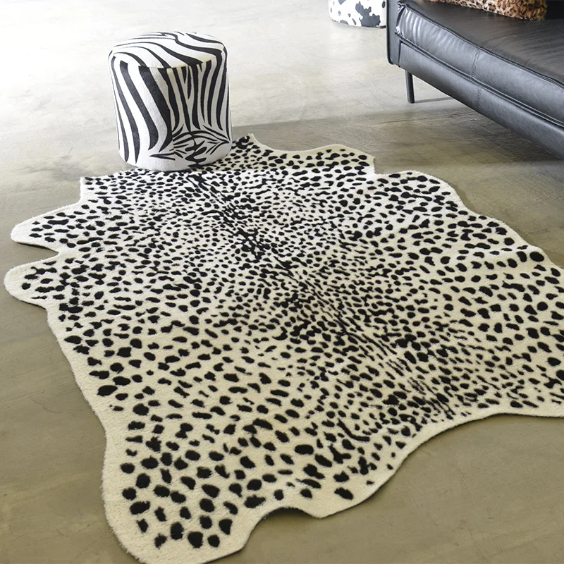 

Leopard Cow Carpet Large Carpets For Living Room Tapetes Para Sala De Estar Faux Fur Fashion Rug Alfombra