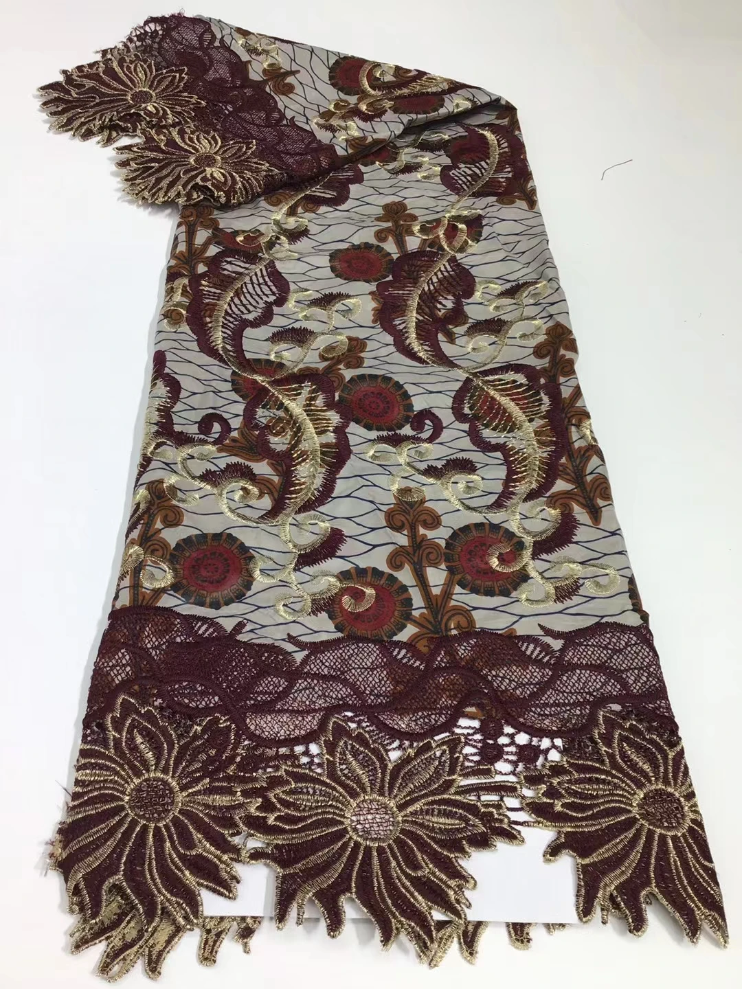 

African Lace Fabric 2021 High Quality Cotton Lace Embroidery Nigerian Wedding Asoebi Dress Sewing Lace Material
