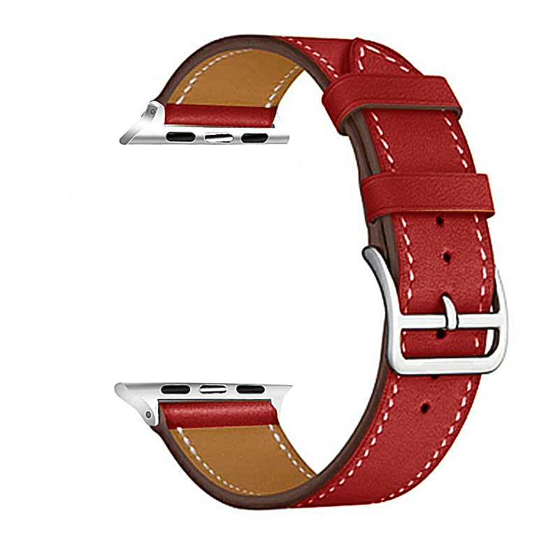 Красный Eastar Высокое качество кожаный ремешок для наручных часов Apple Watch, версии Series4 3, 2, 1, спортивный браслет, 42 мм, 38 мм, ремешок для наручных часов iwatch, 5 полос 40 мм 44 мм - Цвет ремешка: Красный