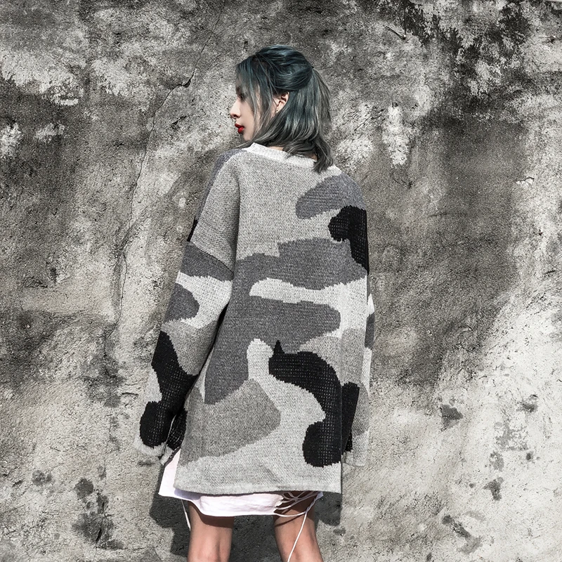 Мужской Камуфляжный свитер с круглым вырезом повседневный однотонный вязаный