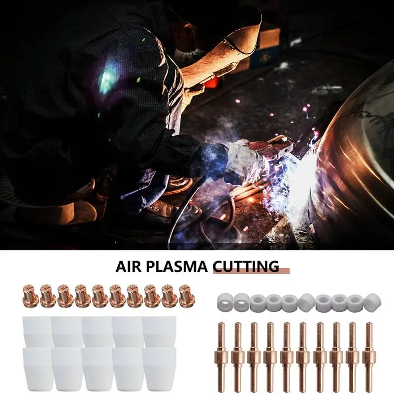 

40 PCS Air Plasma Cutting Consumables Cutter Nozzles Tip Torch Welding Electrode Nozzle for PT-31 PT 80 LG-40 Torch