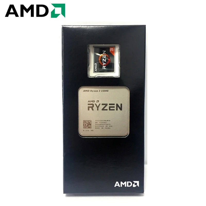 AMD Ryzen 3 2200G ПК компьютер четырехъядерный процессор AM4 настольный в штучной