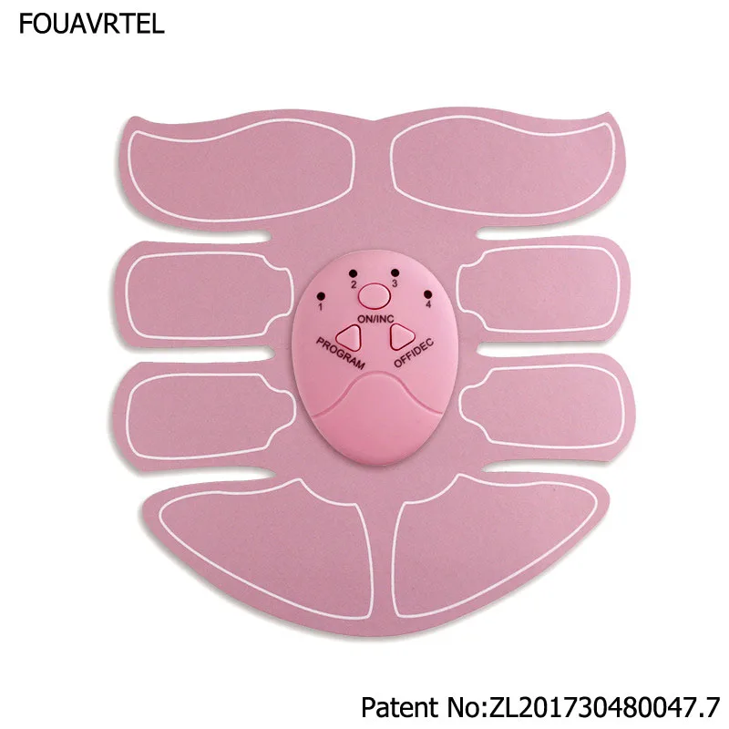 Abdomen Pink Battery FOUAVRTEL перезаряжаемый тренажер для мышц Электрический EMS Тонер для мышц брюшной полости AB стимулятор мышц Тренажер стимулятор для брюшной полости - Цвет: Abdomen Pink Battery