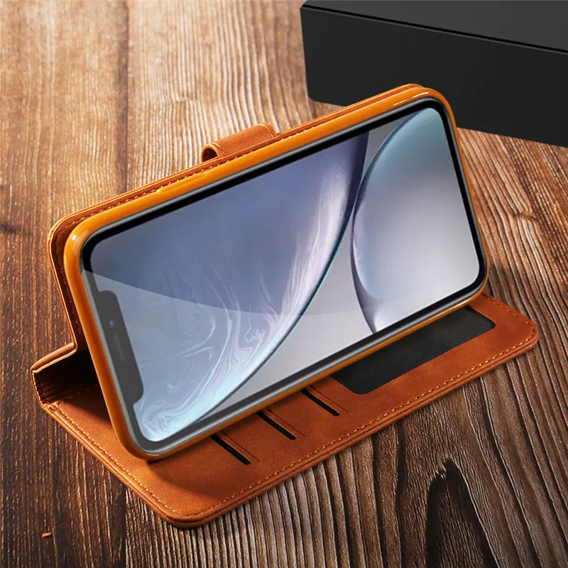 Роскошный кожаный чехол для iPhone XR X XS Max книжка с кошельком и отделением карт 11 Pro 8 7