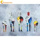 CHENISTORY краска зебра по номерам на холсте взрослый масляный рисунок с рамкой акриловая краска по номерам цветной рисунок домашний декор