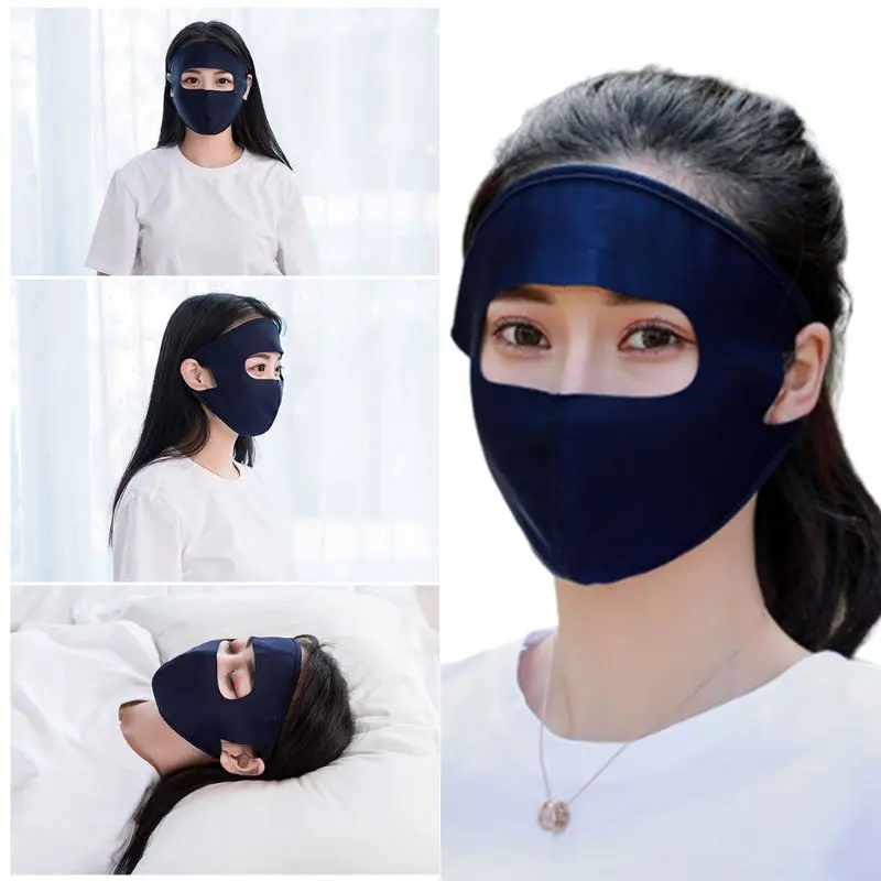 Летняя тонкая Солнцезащитная маска на все лицо унисекс из вискозы дышащая