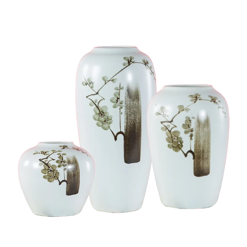 

Nordic White Ceramic Vase Decoration Modern Minimalist Vase Flower Pot Jingdezhen Porcelain Floor Large Vases Living Room Decor