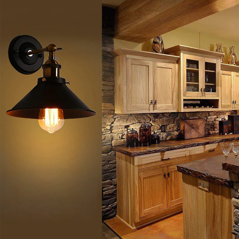 Настенный светильник в Европейском стиле старинная железная лампа с маленьким