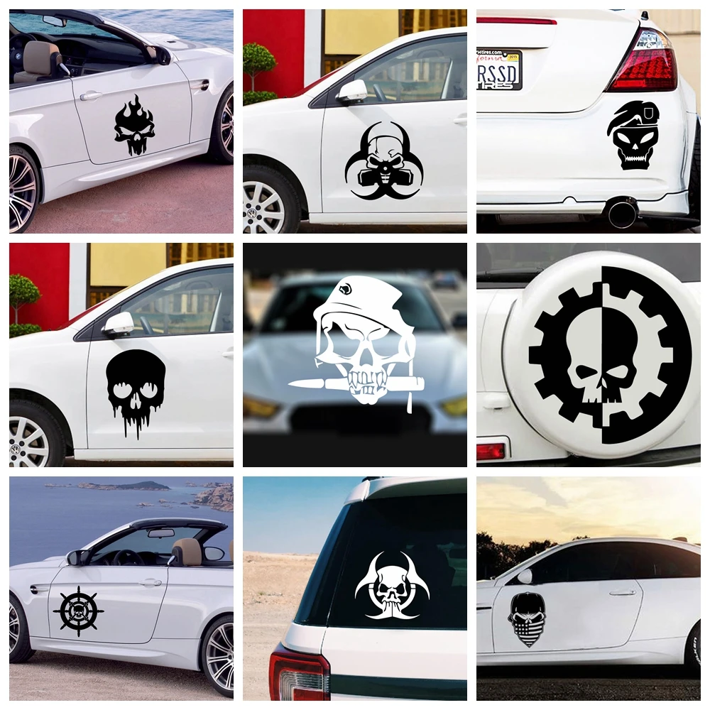

Fashion Skull Car Body Stickers Vinyl Auto Sticker Car Styling Deacls For Car Window Auto Vinyl Decal