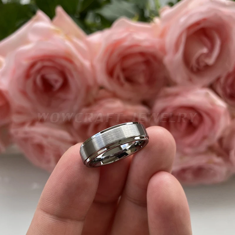Кольцо из карбида вольфрама для мужчин и женщин обручальное кольцо с матовой