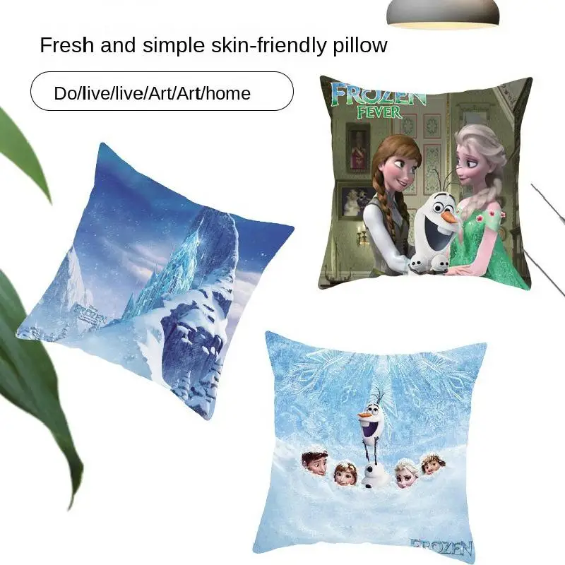 

Disney new home short plush cushion pillowcase ice and snow fantastic cartoon character pillow no core pillowcase