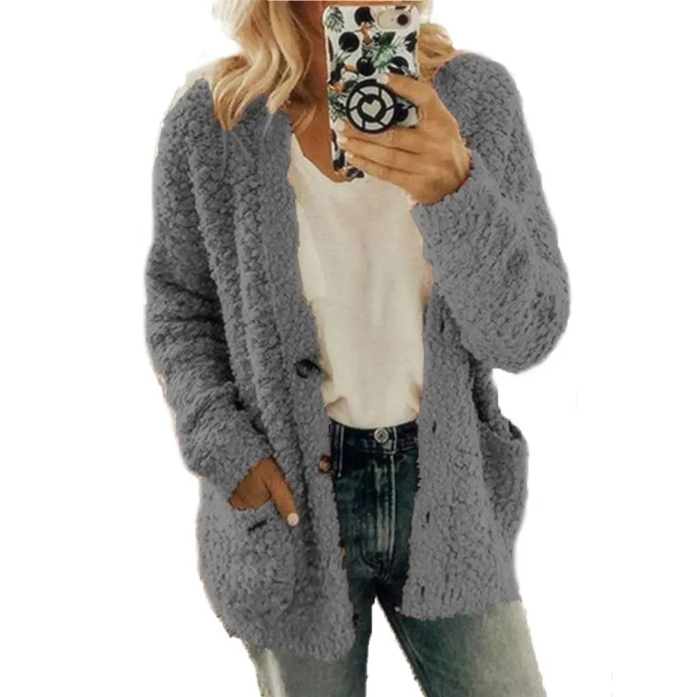 New Fashion Women Ladies Winter Casual Warm Long Sleeve Woolen Coat Jacket Parkas Khaki/Black/Dark Gray/Coffee/Blue | Женская одежда