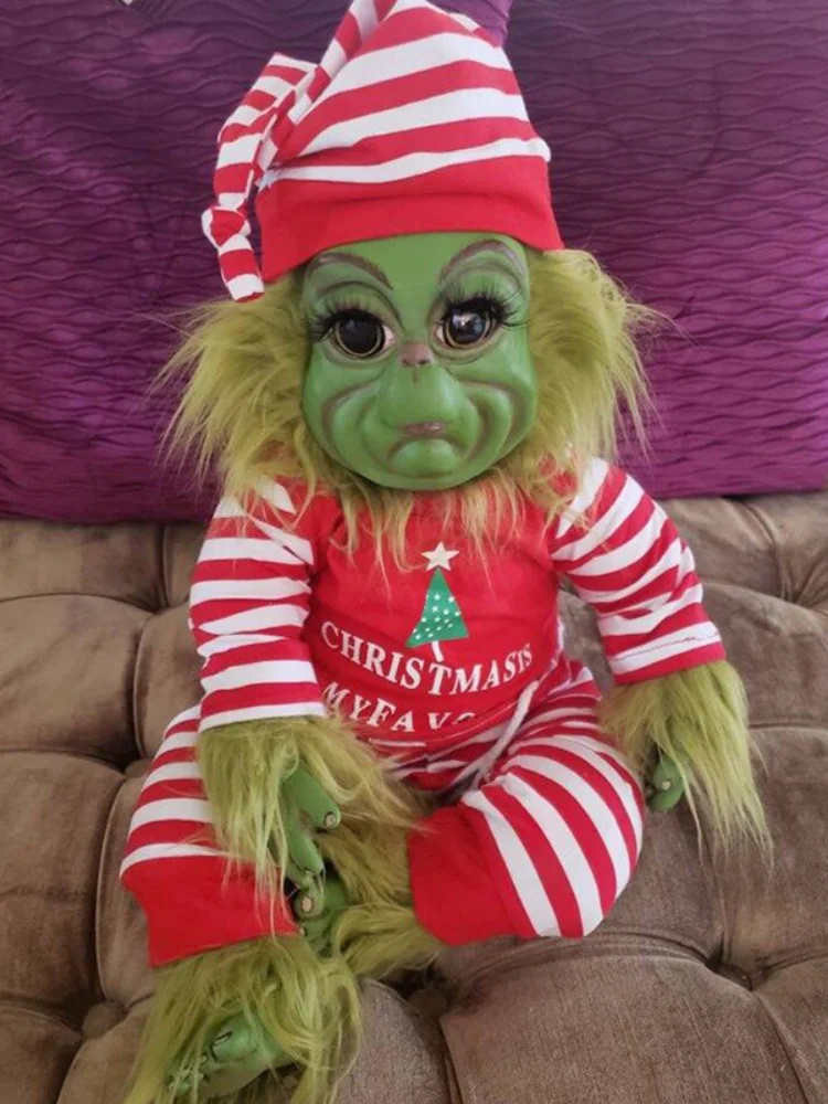 

Рождественская Кукла Freak Grinch, мягкая плюшевая игрушка, украшения, милый зеленый мех, Необычный детский мультяшный симулятор, кукла, украшени...