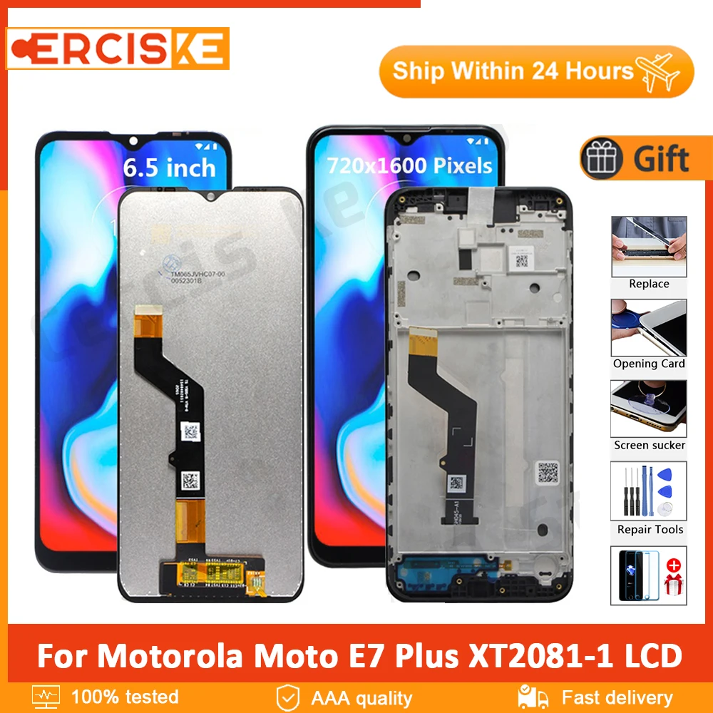 

6.5" Original for Motorola Moto E7 Plus LCD Display Touch Screen Digitizer Assembly with Frame for Moto E7Plus LCD XT2081-1