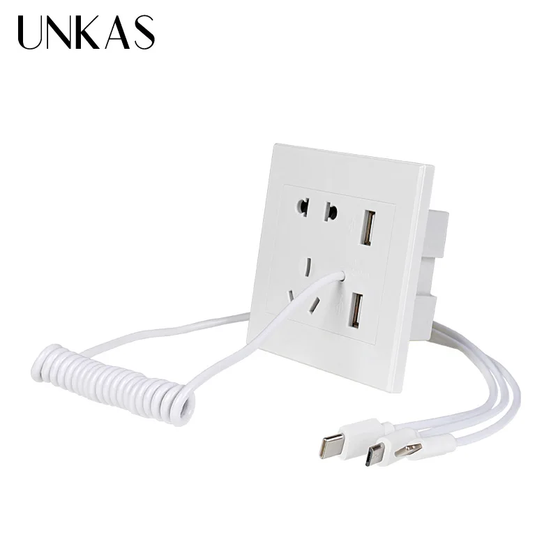 UNKAS универсальный стандарт 2.1A USB настенная розетка домашнее зарядное устройство 2