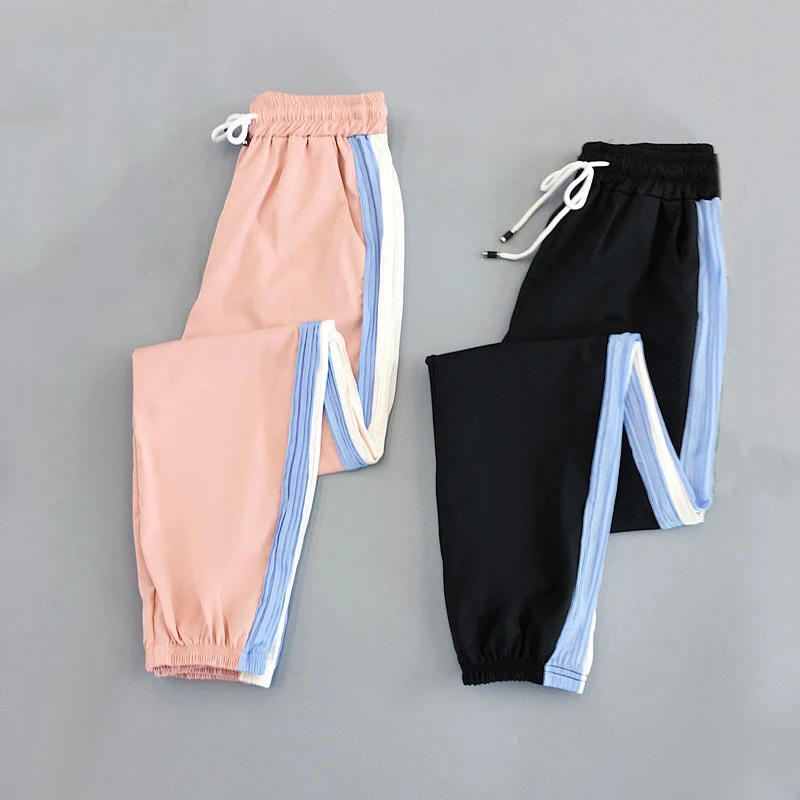 

Женские свободные спортивные брюки, Летние повседневные джоггеры с высокой талией, свободные спортивные штаны в стиле Харадзюку
