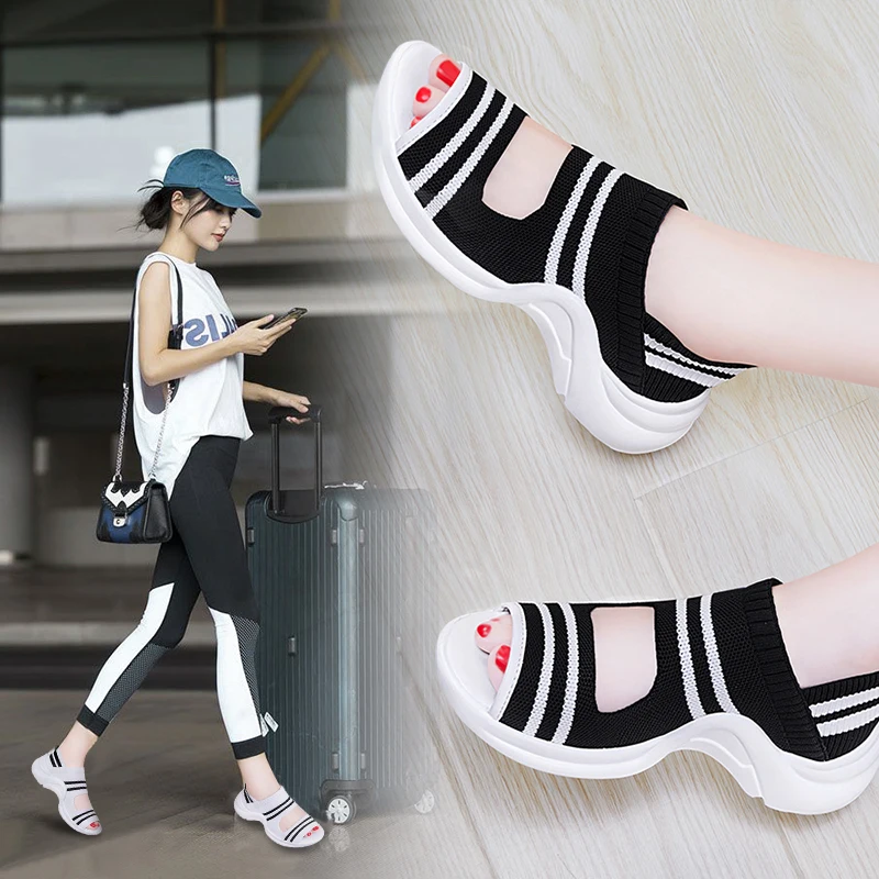 

Summer Sports Sandals Women Fairy Style Running Shoes Girls Beach Sport Platform Open Toe Training Shoes Sneakers Athletic Shoes