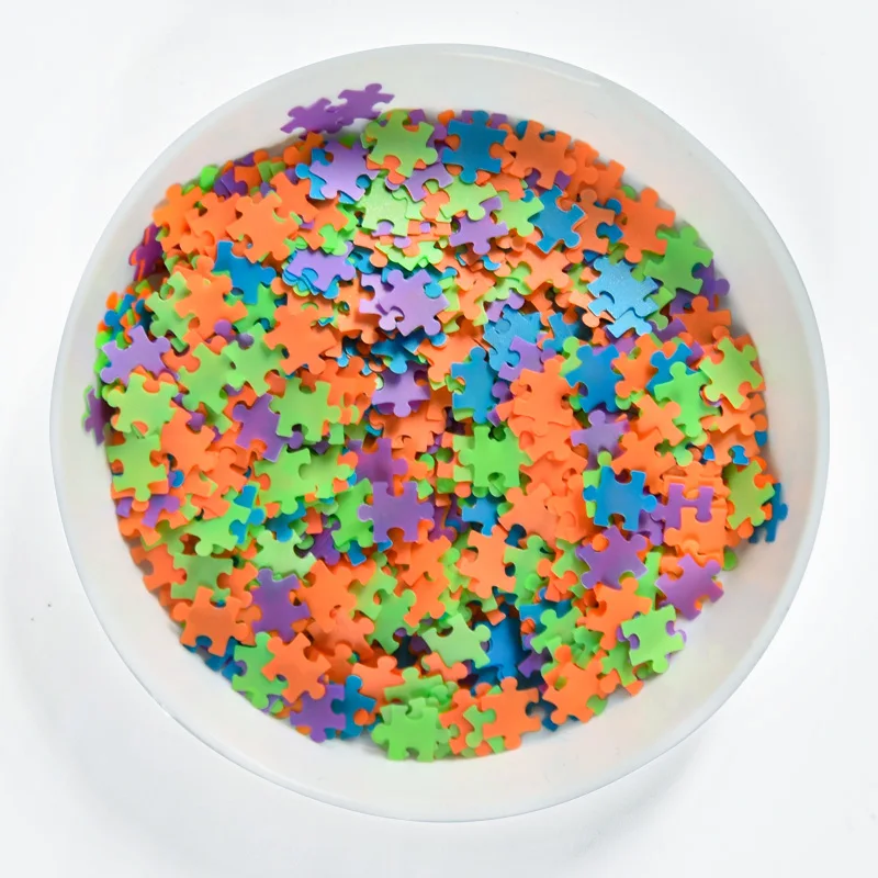 

1 Bag 10g Puzzles Shape Neon Mix Jigsaw Nail Glitter Flakes Gel Body Art Decorations Makeup Handwork Tumblers Nail Sequins DIY