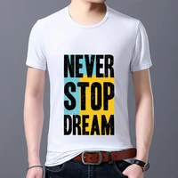 fashionable mens t shirt wild english letter printing series mens casual wild commuter white shirt commuting youth t shirt