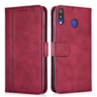 Роскошный кожаный чехол-книжка с бумажником кожаный чехол для Samsung Galaxy M20 M205 SM-M205F Чехол-книжка на магните защитный чехол-накладка для телефона