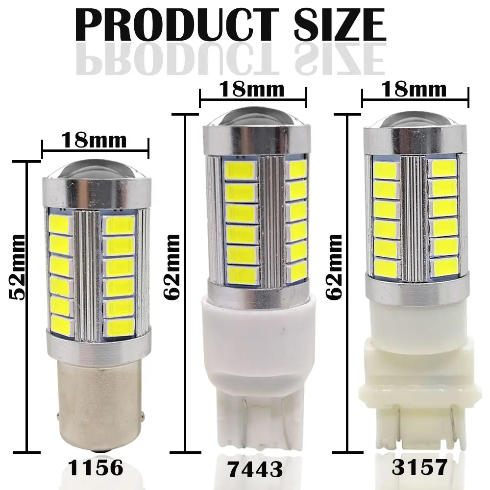 10 шт. T25 3157 светодиодный T20 7443 33 SMD 5730 светодиод резервный свет для автомобиля 1156 BA15S
