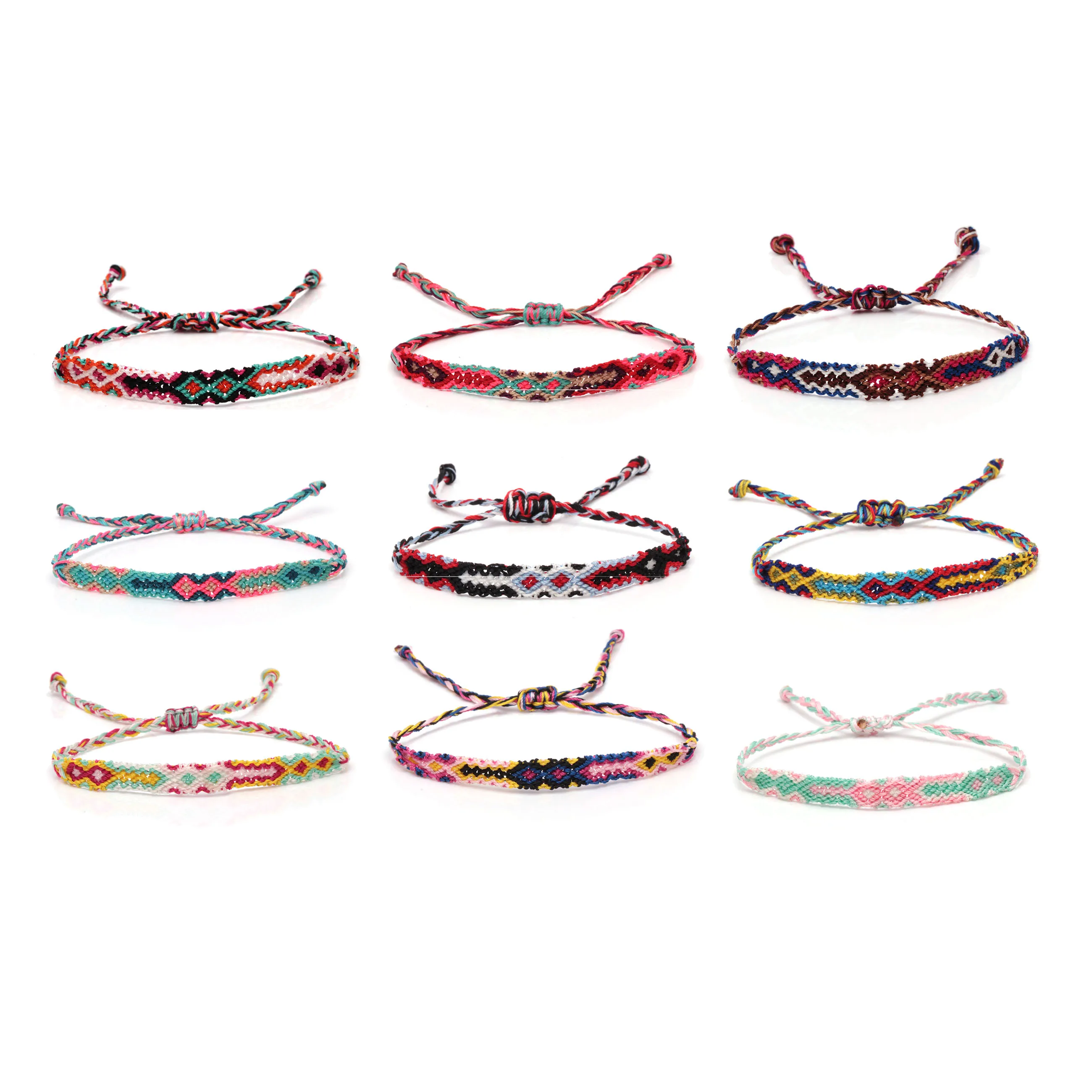 Многоцветные плетеные браслеты дружбы в стиле бохо с изображением пламени