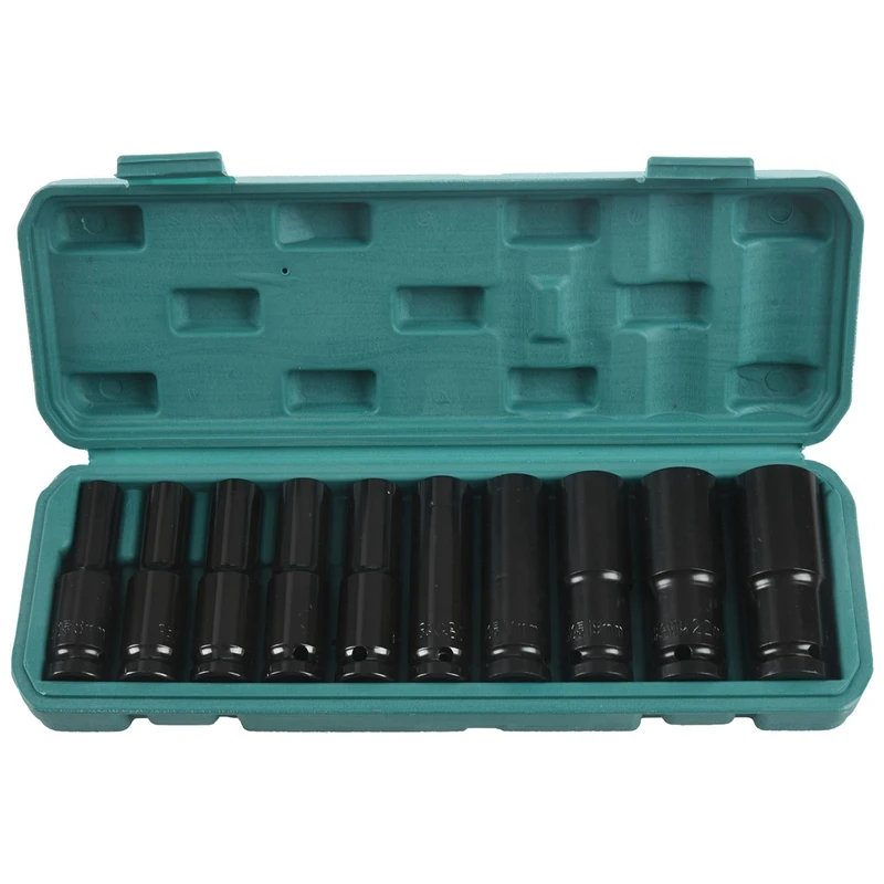 10Pcs 8-24Mm 1/2 inch Drive Deep Impact Socket Set Heavy Metric Garage Tool For Wrench Adapter Hand | Инструменты