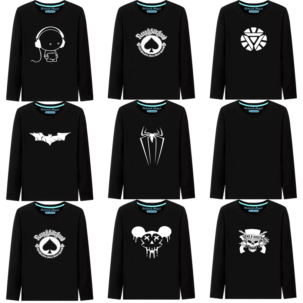 

Мультяшная хлопковая Яркая футболка для мальчиков и девочек, милая светящаяся футболка с рисунком из аниме, Детская футболка с рисунком, мо...