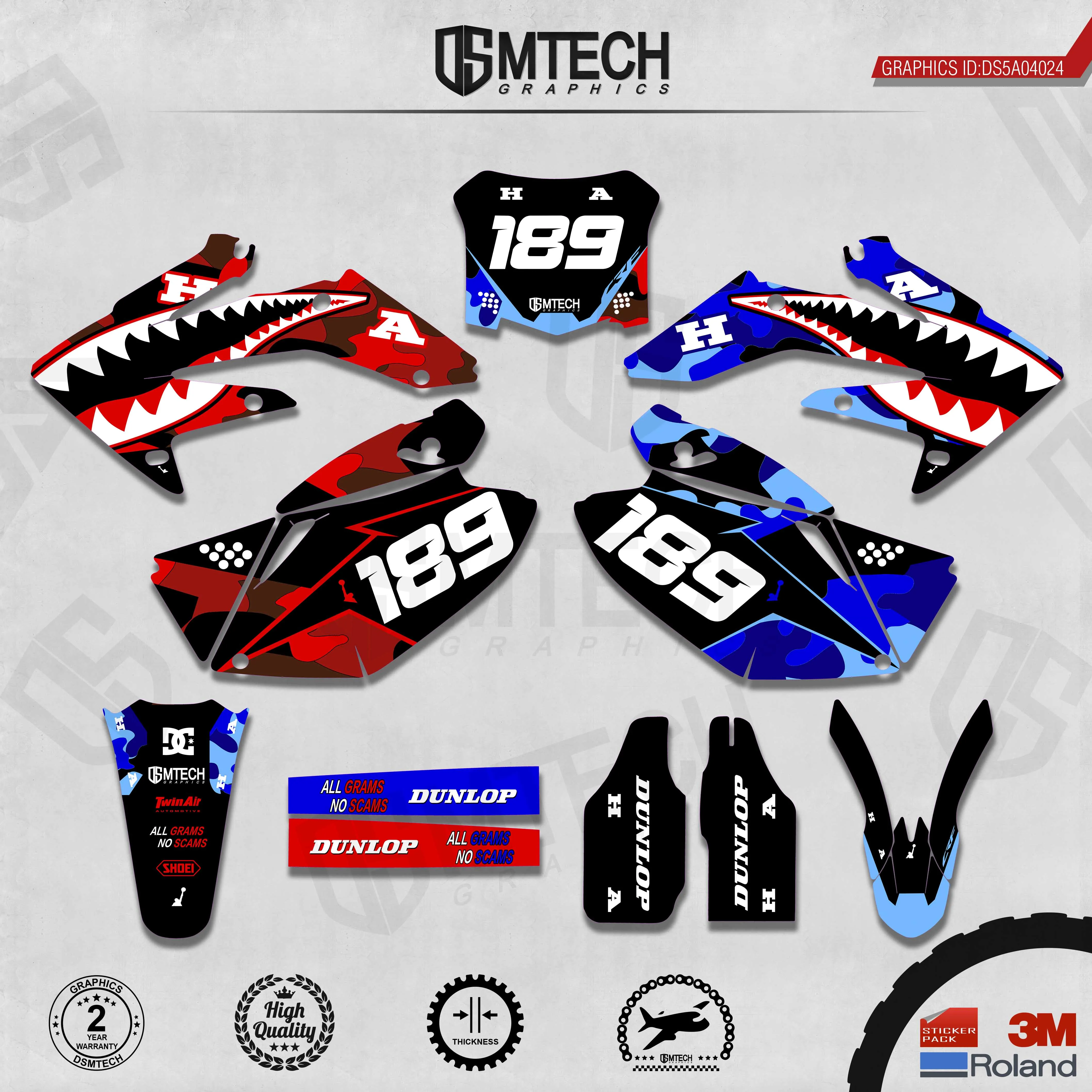 DSMTECH Customized Team Graphics Backgrounds Decals 3M Custom Stickers For 2004-2005 2006-2007 2008-2009 CRF250R 024