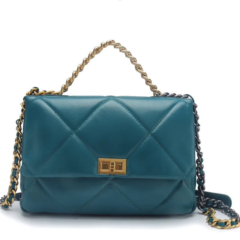 

2021 New Fashion All Match Chain Messenger Bag Ladies Fashionable Purses and Handbags Monogram Hot Sale Cow Leather Women Flaps