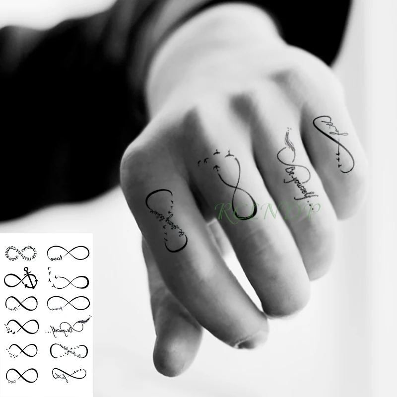 Водостойкая Временная тату-наклейка с буквами номер восемь милая Женская тату