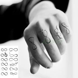 Водостойкая Временная тату-наклейка с буквами номер восемь, милая Женская тату флэш-тату, искусственная татуировка для детей, девочек, мужчин, женщин