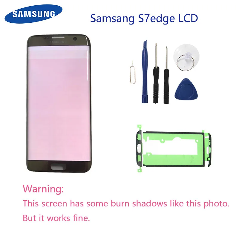 ЖК дисплей с сенсорным экраном и дигитайзером 5 ''Super AMOLED для Samsung Galaxy S7 Edge G935F Burn