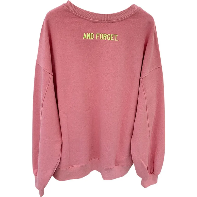 

Pullover spring and autumn thin section 2021 new Korean loose letter embroidery all-match jacket hooded round neck sweatshirt