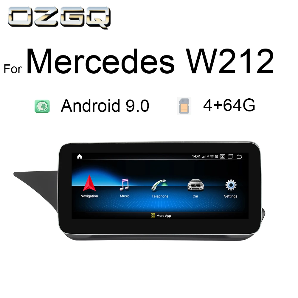 OZGQ Авторадио Стерео для Mercedes Benz E Class W212 Android 9 0 64G 10 25 дюймов сенсорный экран 2011 2015 gps