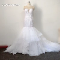 new illusion wedding dress delicate beaded lace mermaid ruffles skirt bridal gown high quality factory custom made dresses