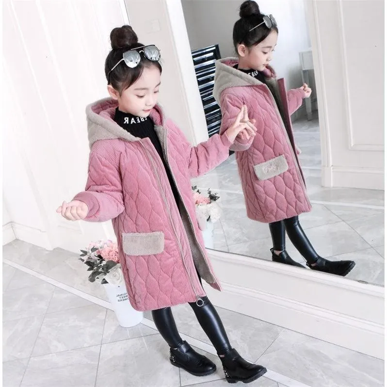 

Girl's Winter Imitation Fur Coat New Girls Thick Fluff Warm Coat Children Baby Clothes Kid Thick Plus Velvet Coat Wholesale