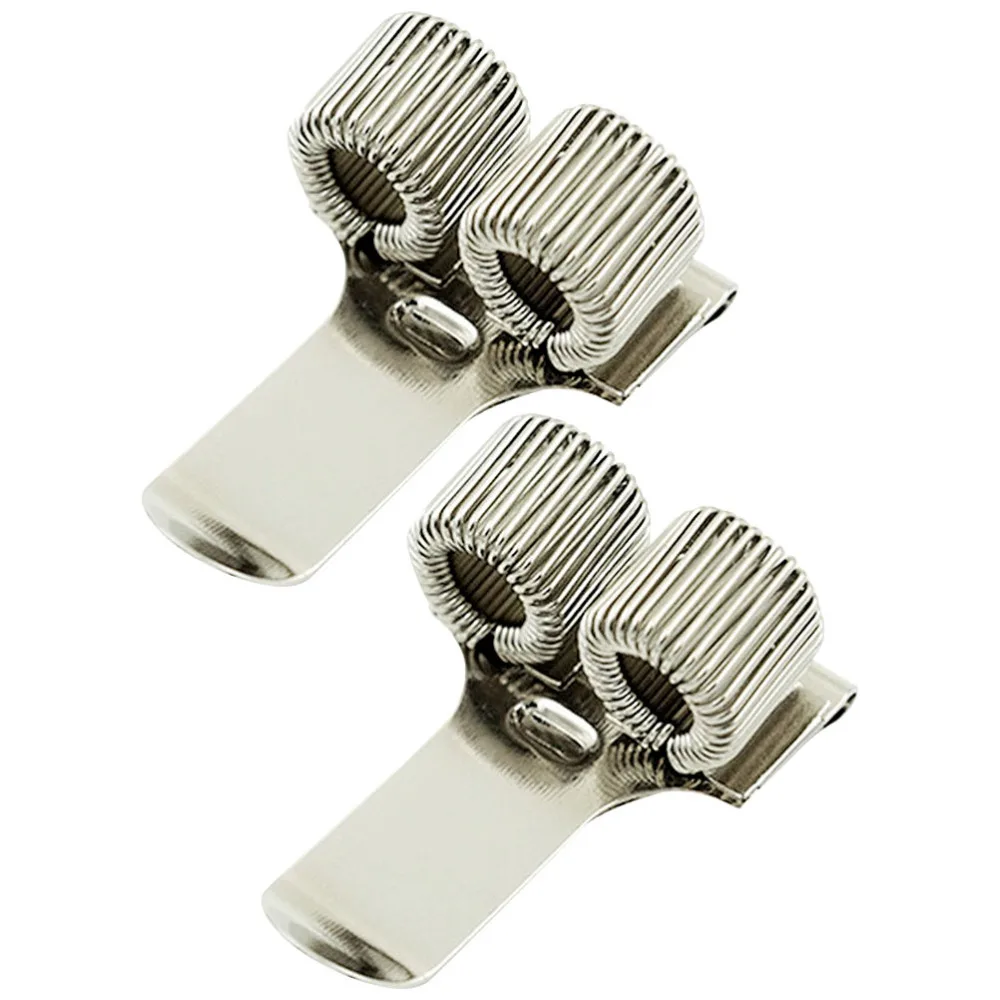 

2pcs Portable Pencil Holder Metal Pen Holder Pocket Clip Double Pen Holder