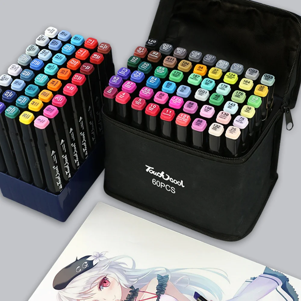 

Sketching markers Colors Alcohol Sketch Marker Anime Manga Drawing watercolor Brush pen for Pens School Art set Supplies colores