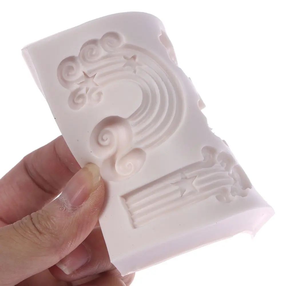 

1pcs Diy Food Grade Silicone Baking Mold 3d Rainbow Cloud Silicone Mould Fondant Cake Decorating Tools Cookies Chocolate Mold