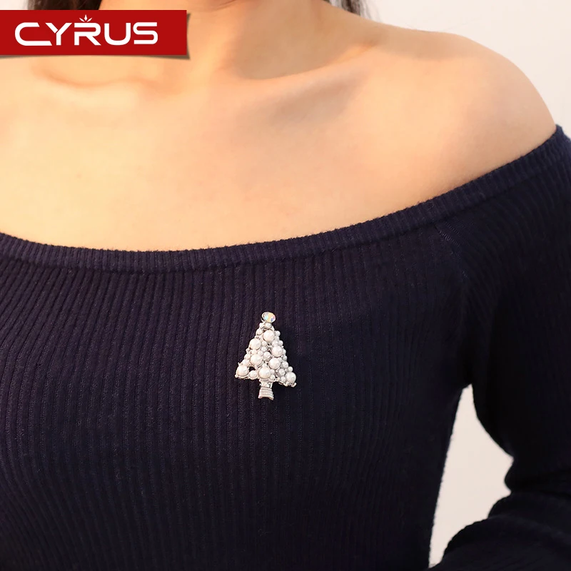 Модные броши с жемчугом в виде рождественской елки для женщин Шикарные