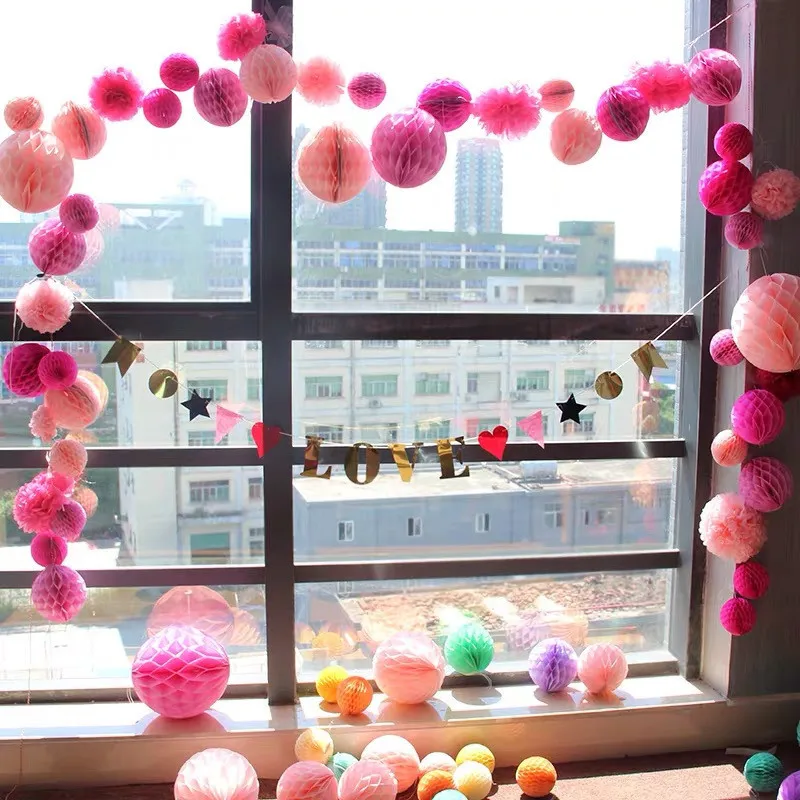 2 шт DIY сотовые ткани цветочные шары из бумаги папиросная бумага помпоны цветы